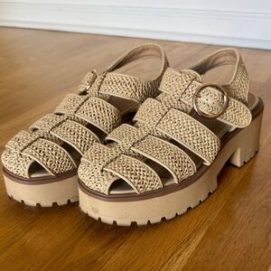 Wild Fable Beige Woven Platform Sandals